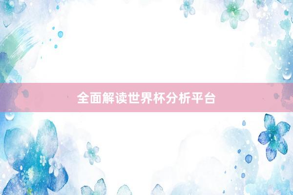 全面解读世界杯分析平台
