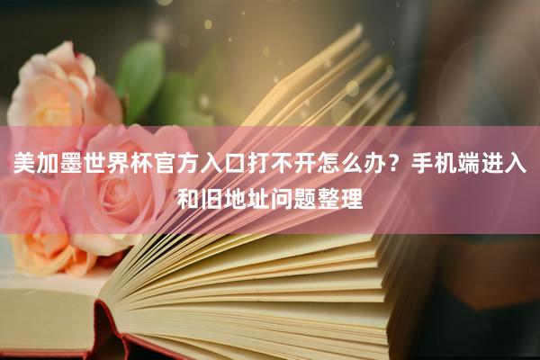 美加墨世界杯官方入口打不开怎么办？手机端进入和旧地址问题整理